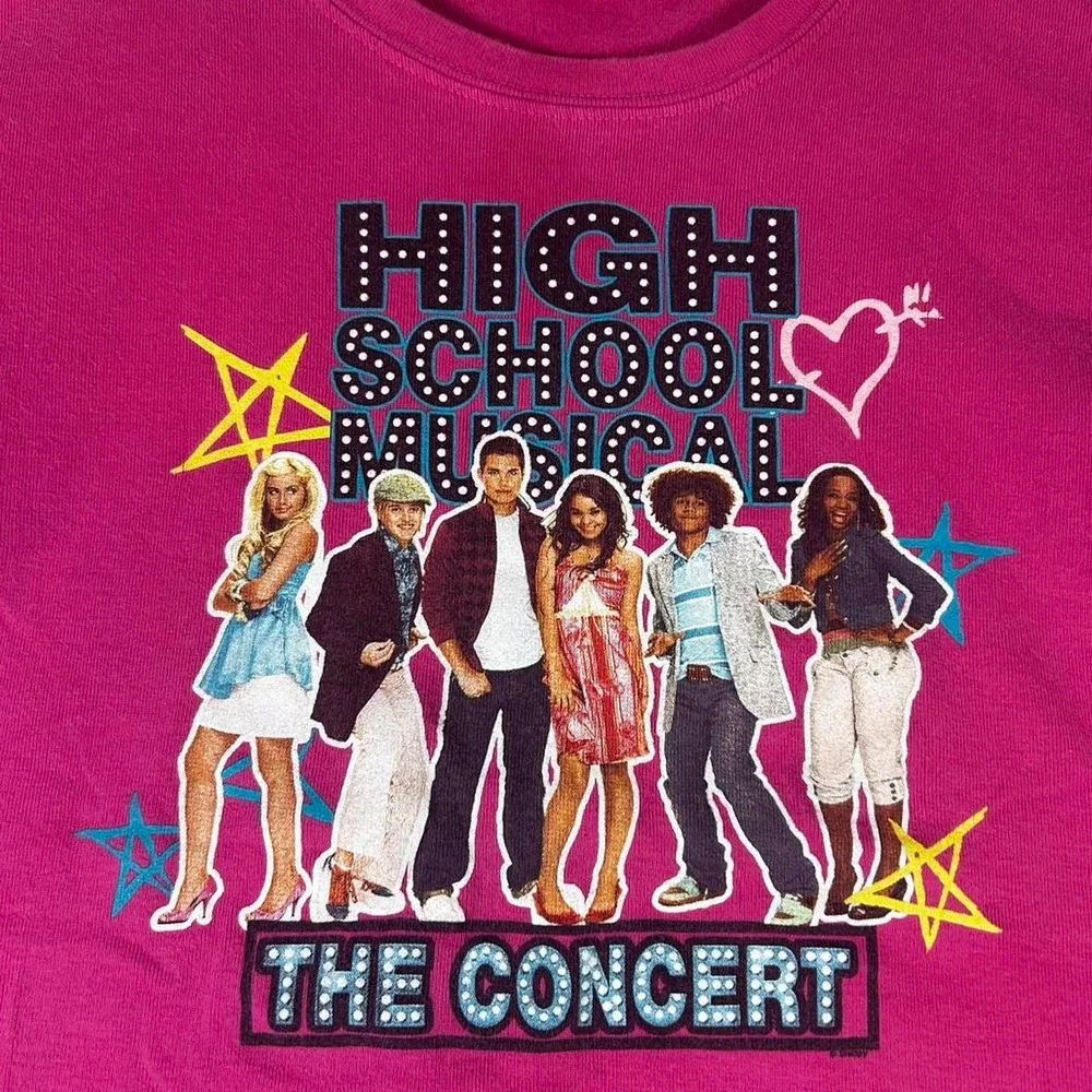 Vintage Girl's High School Musical the concert pink t-shirt Girls M